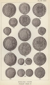 Engelske mønter, Cromwell, Charles II (s/h foto) af English Photographer