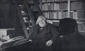 Ernest Renan i sit studie (s/h foto) af English Photographer
