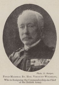 Feltmarskal Højre ærede Viscount Wolseley, som fratræder den britiske hærs øverstkommanderende af English Photographer