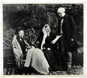 Florence Nightingale, Parthenope, Lady Verney og Sir Harry Verney i Claydon House af English Photographer