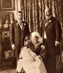 Fire generationer af den engelske kongefamilie, illustration fra 