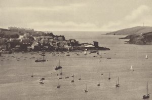 Fowey, Battery og Polruan Tower (s/h-foto) af English Photographer