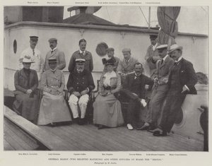 General Mahon (som afløste Mafeking) og andre officerer om bord på briten af English Photographer
