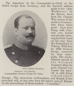 General von Lessel, der kommanderede tyske tropper til Kina af English Photographer
