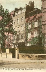 George Elliots hus, Cheyne Walk, Chelsea Embankment, London (foto i farver) af English Photographer