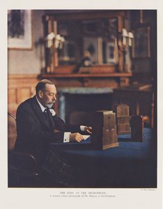 George V udsender sit julebudskab til det britiske Commonwealth og imperium af English Photographer
