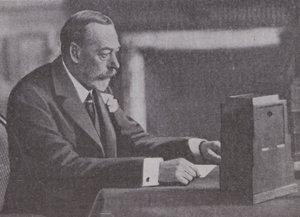 George V udsender sit julebudskab til det britiske Commonwealth og imperium af English Photographer