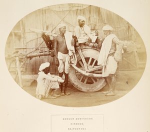 Goojur Zemindars, Hindoos, Rajpootana, fra The People of India, af J. Forbes Watson, udgivet 1868 (albummetryk)