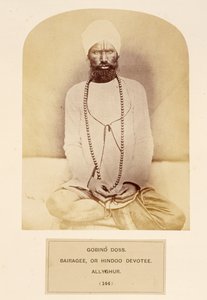 Govind Doss, Bairagee eller Hindoo Devotee, Allyghur, fra The People of India, af J. Forbes Watson, udgivet 1868 (albummetryk) af English Photographer
