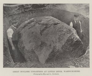 Great Boulder gravet frem ved Little Leigh, Warwickshire af English Photographer