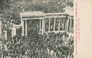 Stor Demonstration mod Licensing Bill, London, 27. september 1908 af English Photographer