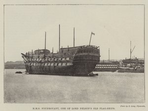 HMS Foudroyant, et af Lord Nelsons gamle flagskibe af English Photographer