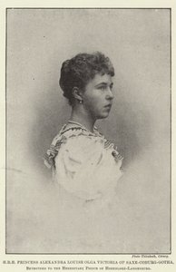 HKH Prinsesse Alexandra Louise Olga Victoria af Saxe-Coburg-Gotha, forlovet med arveprinsen af Hohenlohe-Langenburg af English Photographer