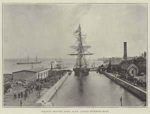 Halifax Graving Dock, HMS Canada går ind i Dock af English Photographer