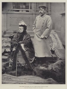 Hendes Majestæt Dronningen og HKH Albert Edward, Prins af Wales af English Photographer