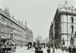 Holborn Viadukt, kigger mod øst, City of London, 1875 af English Photographer