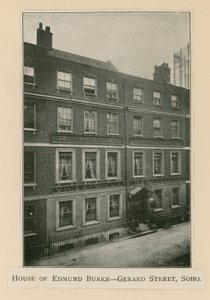 House of Edmund Burke, 37 Gerrard Street af English Photographer
