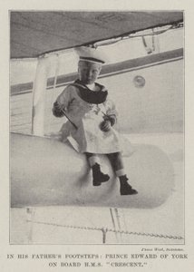 I hans fædres fodspor, prins Edward af York om bord på HMS Crescent af English Photographer