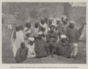 Indian Frontier Disturbances, Muhammad Sharif, Khan of Dir, og følgere af English Photographer