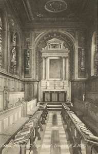 Interiør, Pembroke College Chapel, Oxford, Oxfordshire (s/h foto) af English Photographer