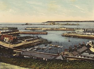 Jersey: The Harbour, St. Helier (farvet foto) af English Photographer
