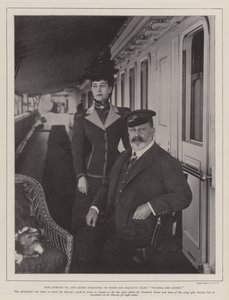 Kong Edward VII og dronning Alexandra om bord på His Majestys Yacht Victoria og Albert