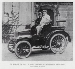 Kong Edward VII med MP, W E Scott-Montagu, på Highcliffe Castle, Hampshire (s/h foto) af English Photographer