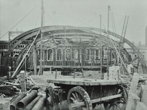 Kings Cross Station: byggearbejde i gang, 1862 af English Photographer