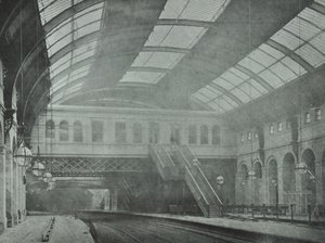 Kings Cross Station: udsigt over perronerne, 1862 af English Photographer