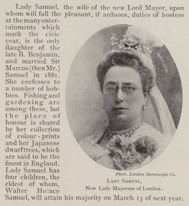 Lady Samuel, New Lady Borgmesterinde i London af English Photographer