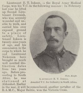 Løjtnant ET Inkson, tildelt VC for galanteri i Sydafrika af English Photographer