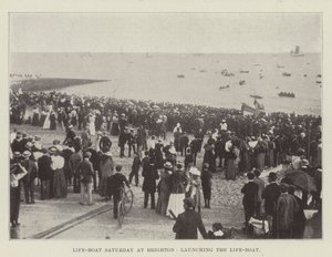 Redningsbåd lørdag i Brighton, lancering af redningsbåden af English Photographer