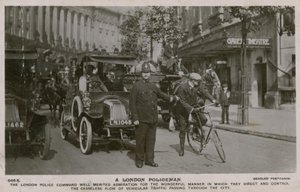 Londons politimand. Postkort sendt 4. juli 1913. af English Photographer