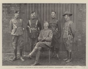 Lord Dunraven og officerer fra 67. kompagni Imperial Yeomanry (Sharpshooters), på vej mod syd af English Photographer