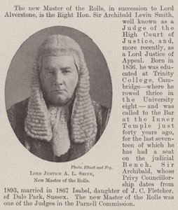 Lord Justice A L Smith, New Master of the Rolls af English Photographer