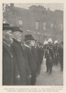 Lord Roberts i Manchester, 9. oktober, den øverstkommanderende inspicerer veteraner fra Krim og det indiske mytteri af English Photographer