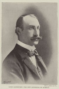 Lord Sandhurst, den nye guvernør i Bombay af English Photographer
