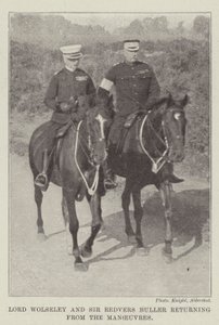 Lord Wolseley og Sir Redvers Buller vender tilbage fra manøvrerne af English Photographer
