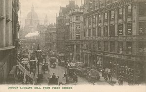 Ludgate Hill fra Fleet Street, London af English Photographer