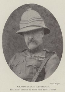 Generalmajor Lyttelton, den første officer, der krydsede Tugela-floden af English Photographer