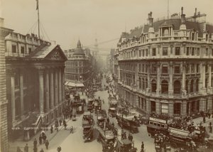 Mansion House, Queen Victoria Street og Cheapside, London af English Photographer