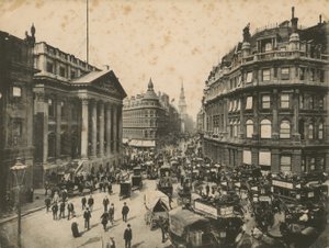 Mansion House, Queen Victoria Street og Cheapside, London af English Photographer
