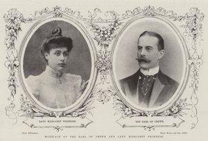 Ægteskab mellem jarlen af Crewe og Lady Margaret Primrose af English Photographer