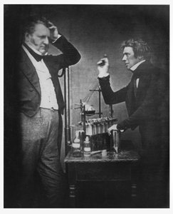 Michael Faraday (1791-1867) og John Frederic Daniell (1790-1845) (foto) af English Photographer