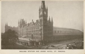Midland Station og Grand Hotel, St. Pancras, London af English Photographer