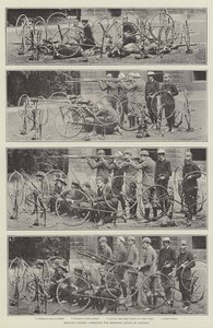 Militær cykling, formation til at modstå angreb af kavaleri af English Photographer