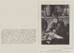 Frøken Baden-Powell, forlovet med Sir W Berry, formand for Cape Parliament af English Photographer