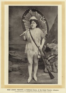 Miss Jessie Preston som Robinson Crusoe på Grand Theatre, Islington