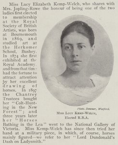 Miss Lucy Kemp-Welch, valgt til RBA af English Photographer