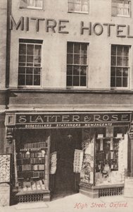 Mitre Hotel og Slatter and Rose, High Street, Oxford (s/h-billede) af English Photographer